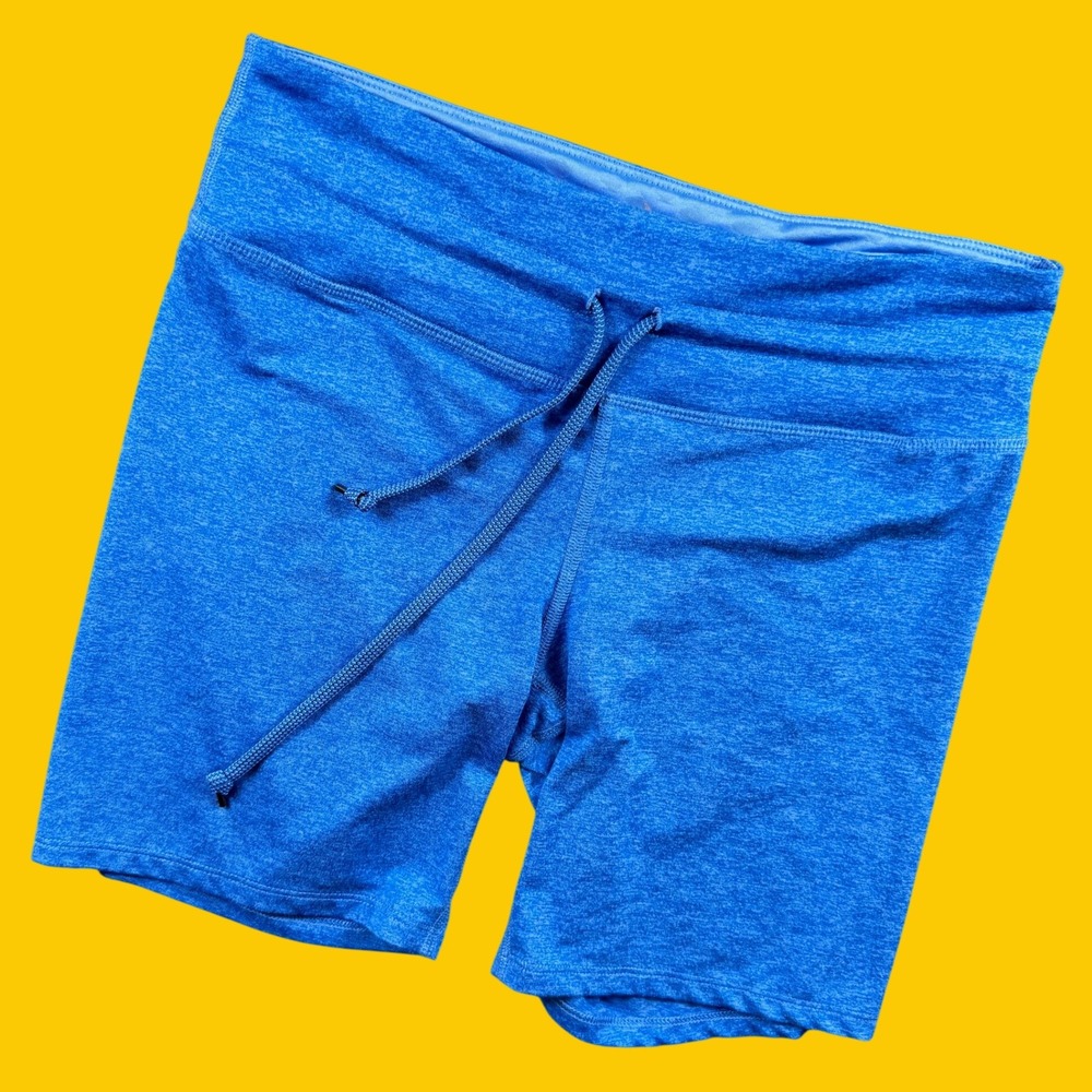 Rabbit Feelin Fine Running Shorts Women LG Blue Heathered Athletic Gym